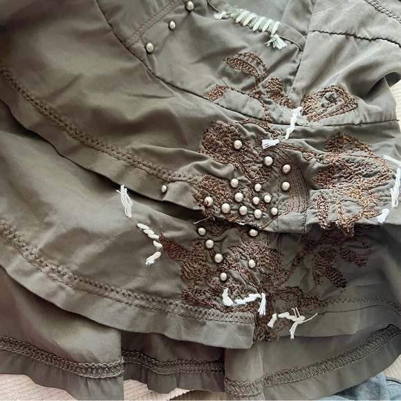 NEW-CHILLI Pepper London Ruffled, Embroidered, Hand Beaded, Studded Mini Skirt - Picture 8 of 14